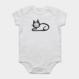 Cute simple hand drawn line art cat.  Goes with the stick figures i have done for the human owners Baby Bodysuit